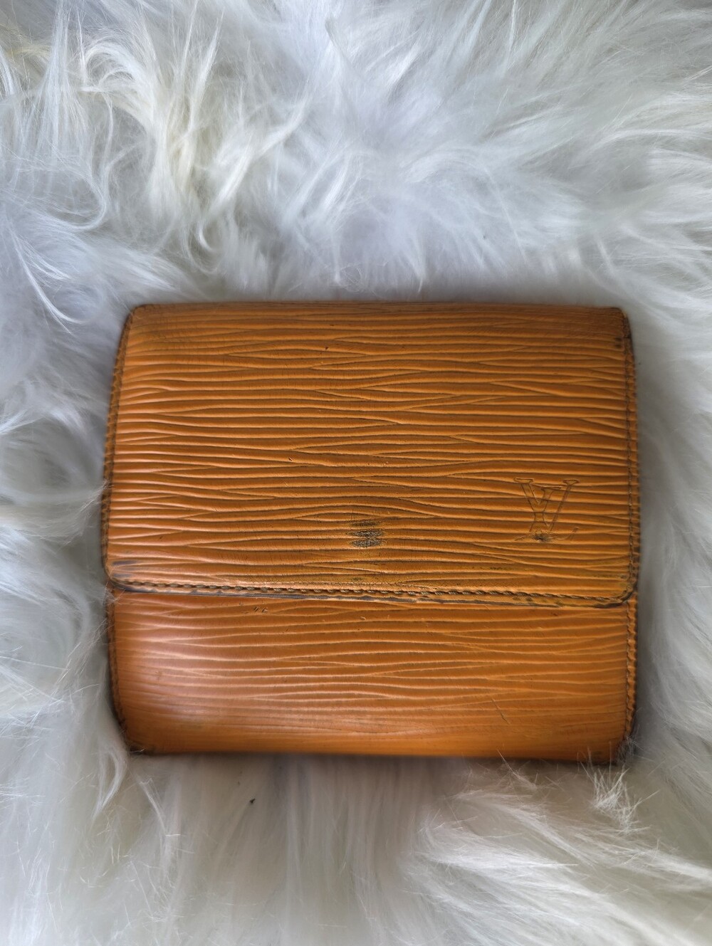 Louis Vuitton Orange Epi Leather Compact Wallet